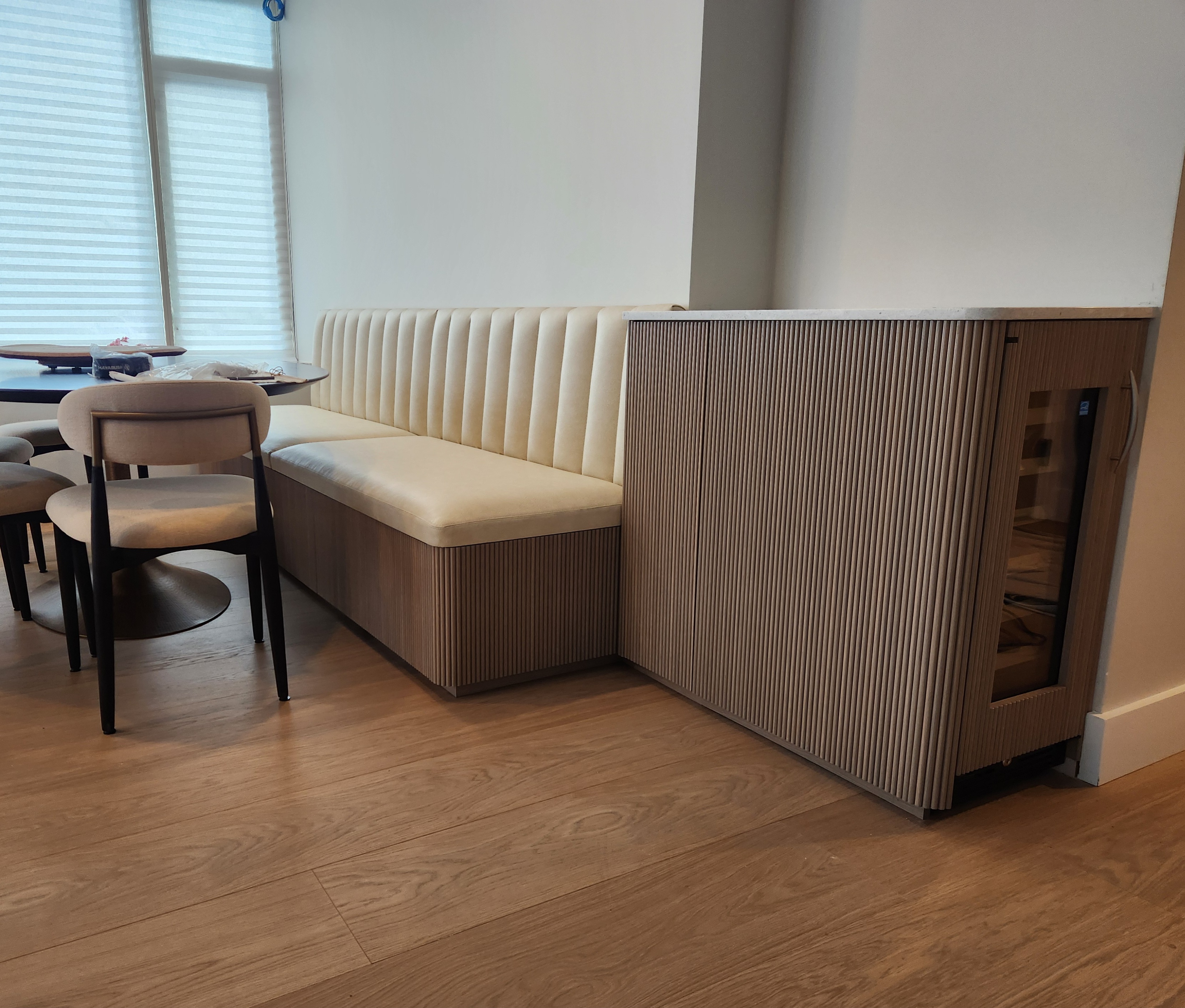 Banquette and wine cabinet, Battery Park City NY
